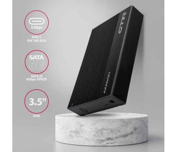 Axagon EE35-GTR USB-C 5Gbps RIBBED box 3,5" - 1485443 - zdjęcie 7